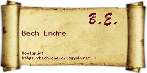 Bech Endre névjegykártya