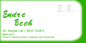 endre bech business card